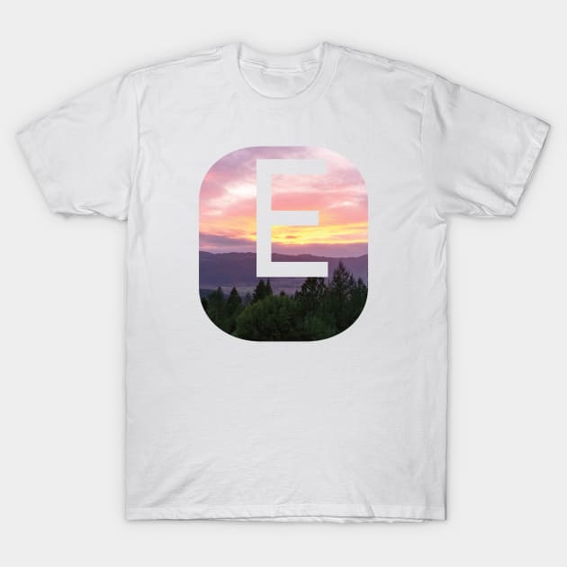 Initial E Sunset Photograph T-Shirt by DPattonPD